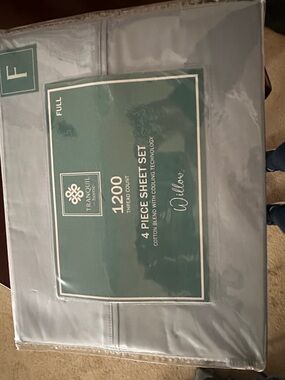 Willow 1200-Thread 4-Piece Sheet Set - Full, Gray